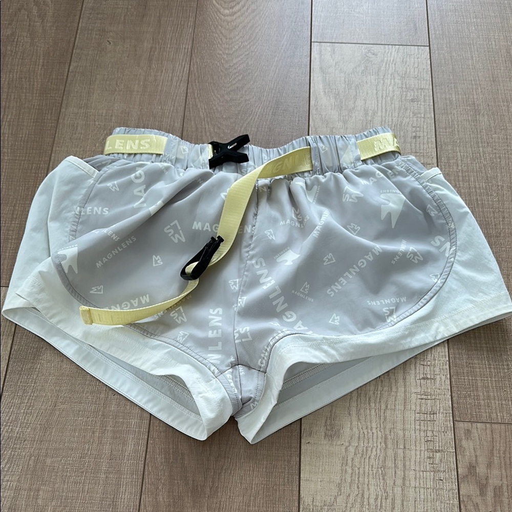 Gray and White Women's Shorts